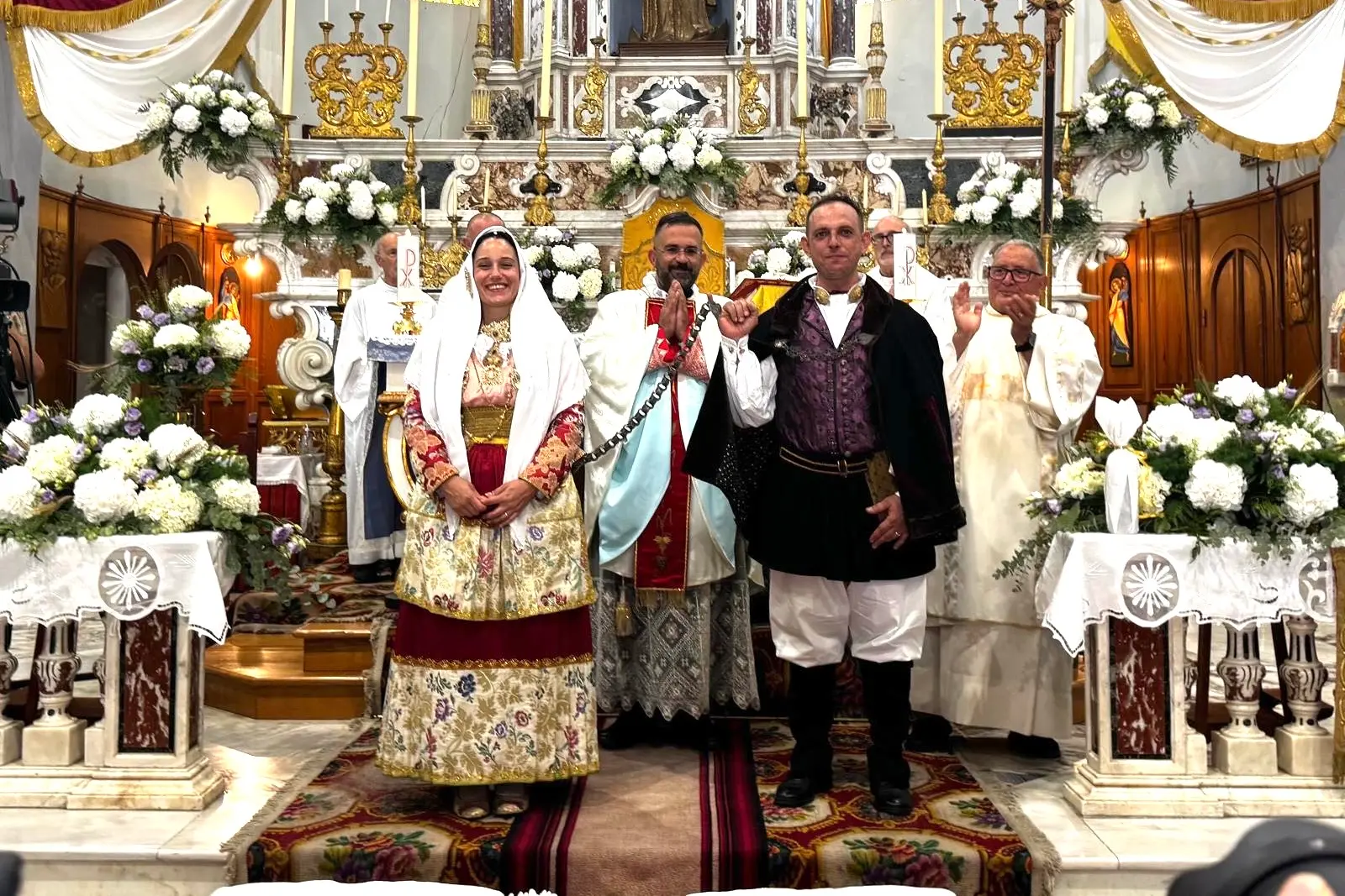 Simona Putzu e Marco Sarritzu durante la celebrazione (Foto: Federica Lai)