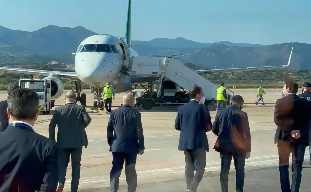 Il primo del governo Draghi a venire in Sardegna (foto L'Unione Sarda - Deidda)