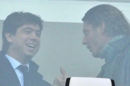 Andrea Agnelli e Lapo Elkann durante Juventus-Cesena