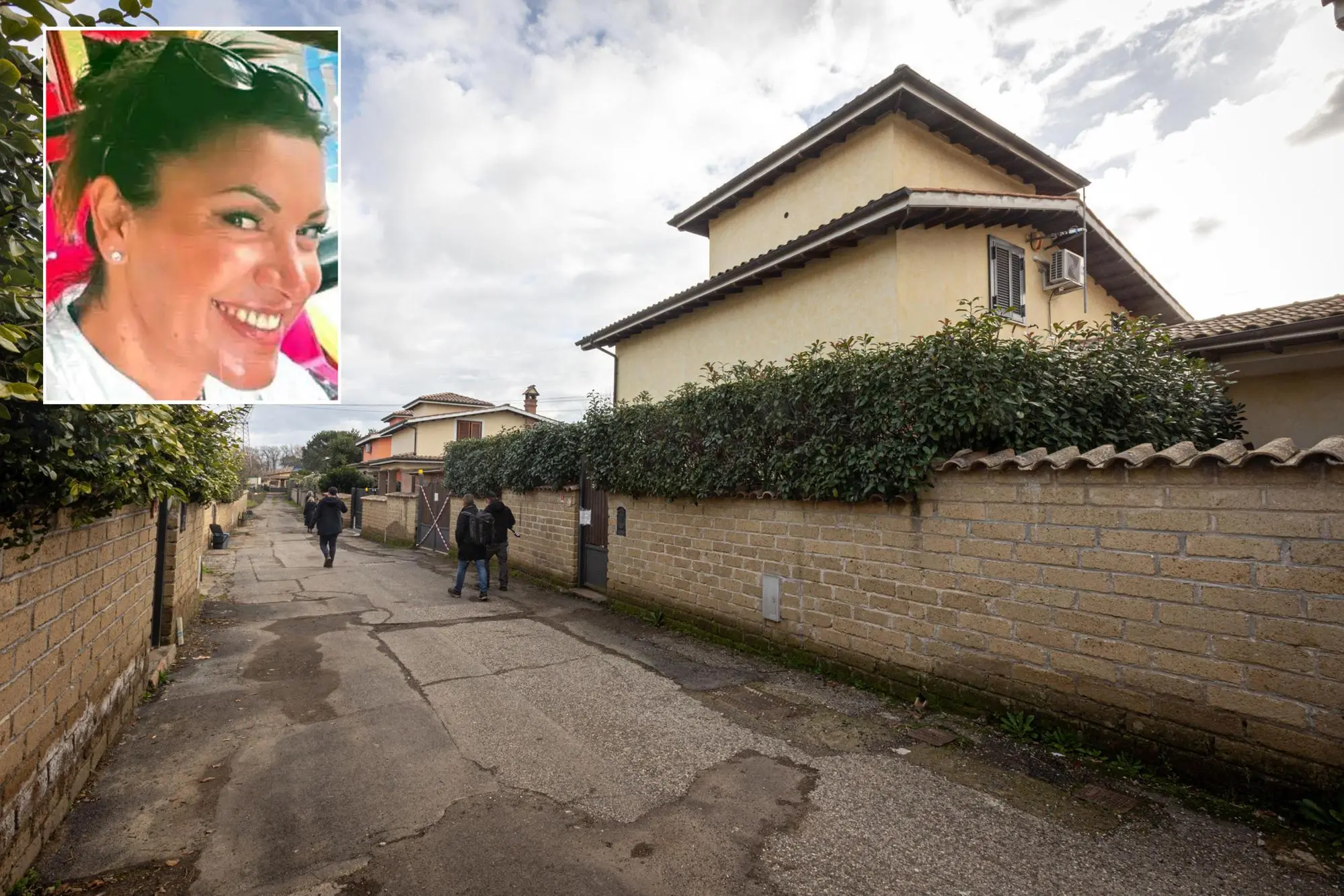 Nella combo, l'abitazione di Federica Torzullo, la 41enne scomparsa l'8 gennaio scorso e - nel riquadro - la donna (foto Ansa)