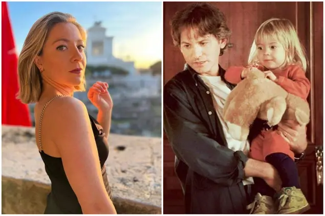 Eleonora Cadeddu, a destra sul set di Un medico in famiglia con Giulio Scarpati (foto Instagram)