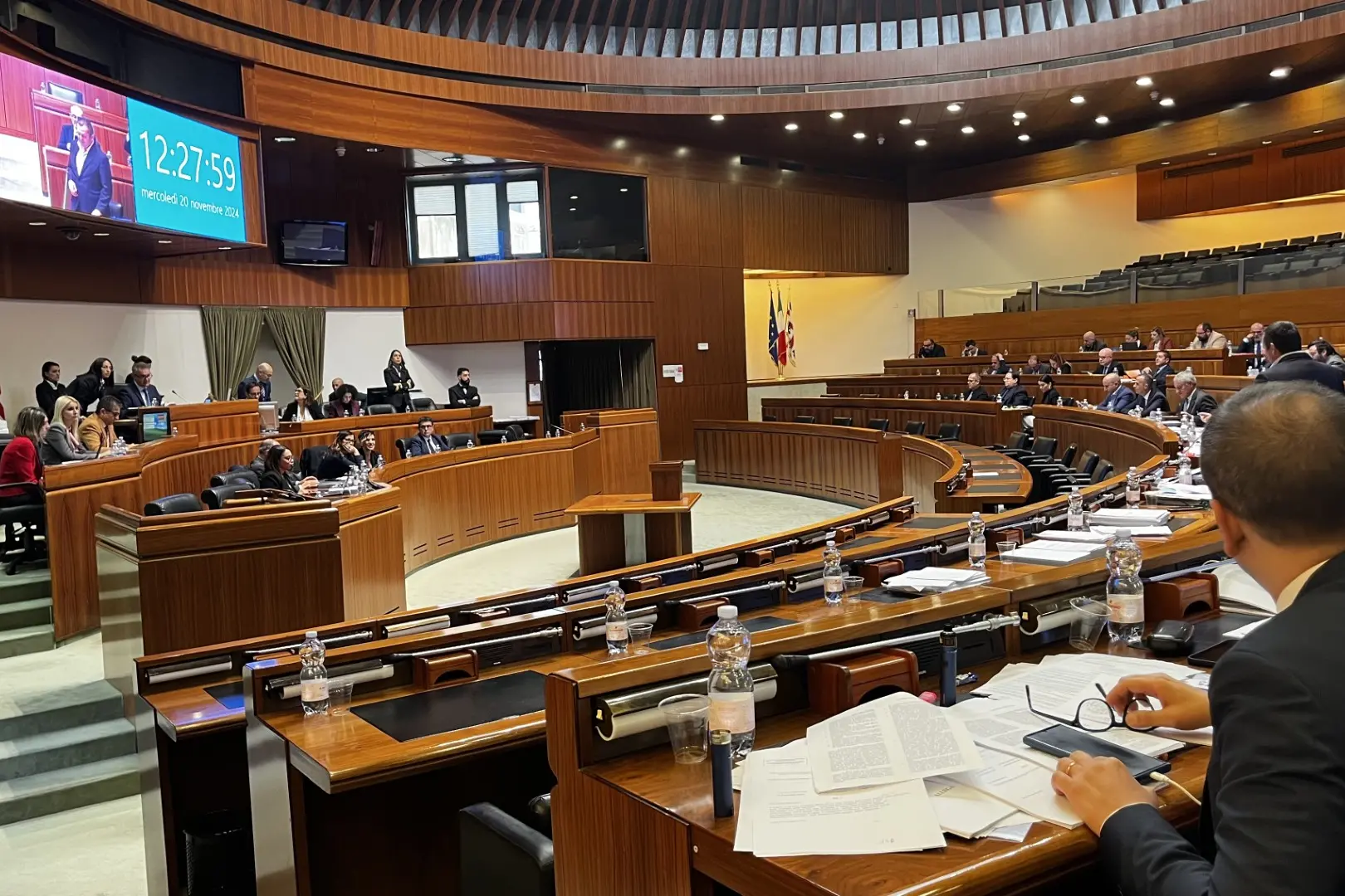 I lavori dell'Aula (foto Murgia)