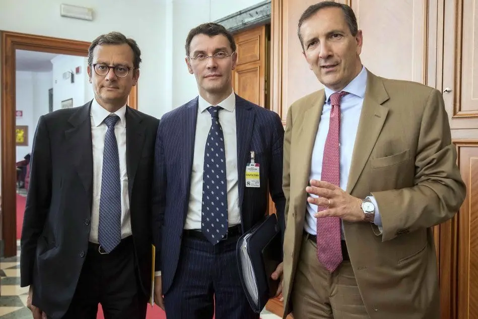 I commissari di Alitalia: da sinistra Enrico Laghi, Stefano Paleari e Luigi Gubitosi