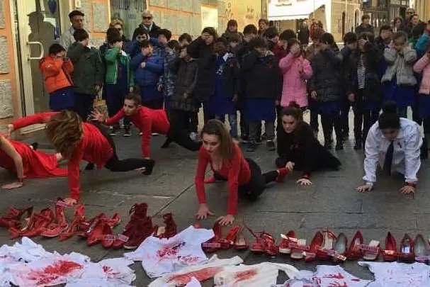 Un momento del flash mob