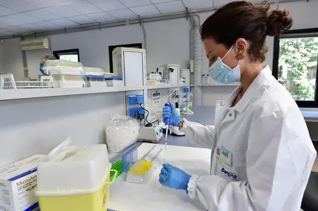 Un laboratorio per l'esame dei test anti-Covid (Ansa - Di Marco)