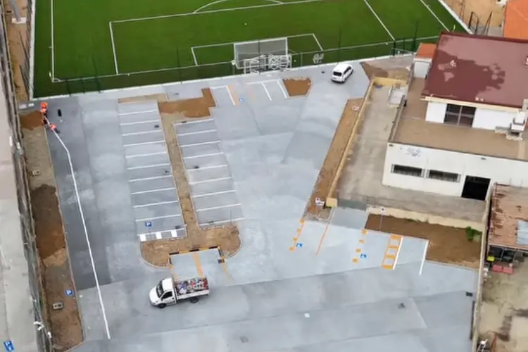Il nuovo parcheggio nella cittadella sportiva di Porto Torres (foto concessa)