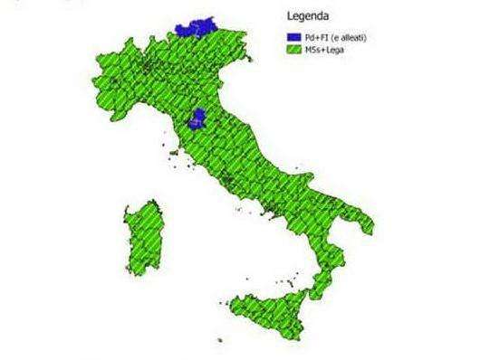 Italiani al voto: l'alleanza giallo-verde dominerebbe in tutto il Paese