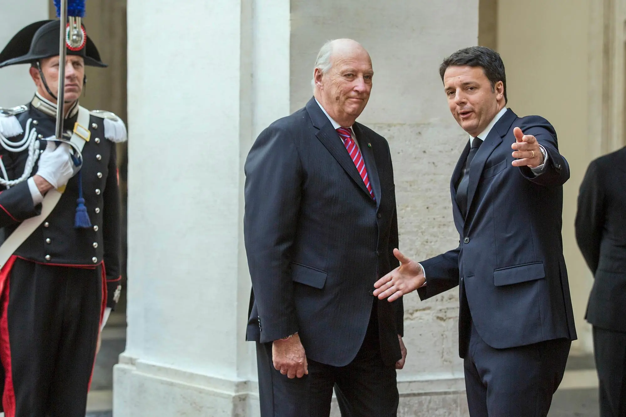 Matteo Renzi col re di Norvegia