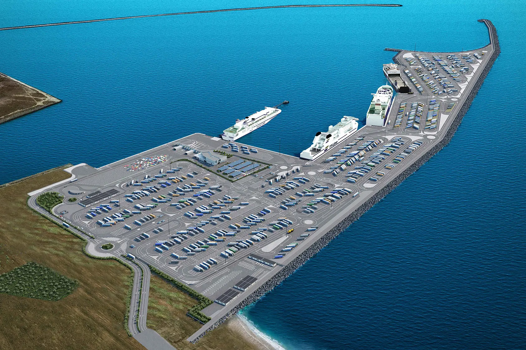 La vista generale del nuovo porto commerciale di Cagliari (foto concessa)