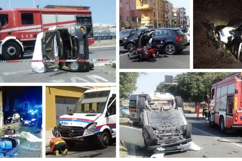 Alcune immagini degli incidenti mortali che si sono verificati ieri in Sardegna (foto L'Unione Sarda)