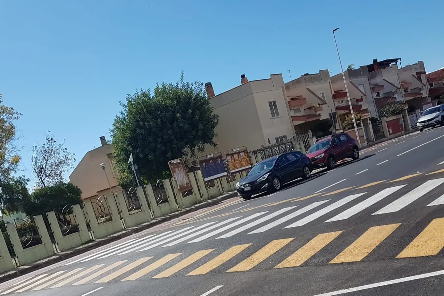 L'attraversamento rialzato in via Salieri