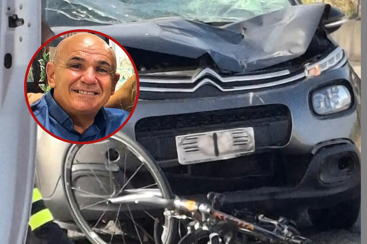 Marco Lonis, 66 anni (nel tondo) travolto e ucciso mentre era in bici sulla Statale 128 (L'Unione Sarda)
