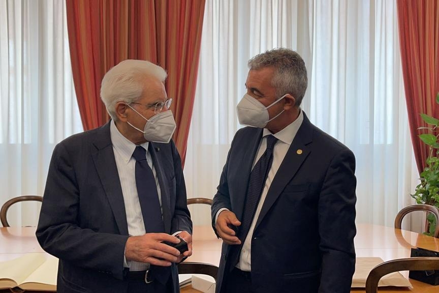 Sergio Mattarella e Mario Conoci (foto Ufficio stampa)
