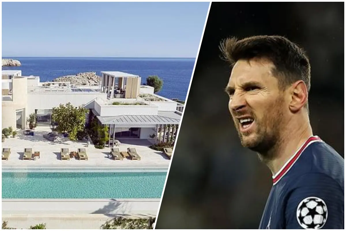 La villa e Leo Messi (foto da google/Ansa)