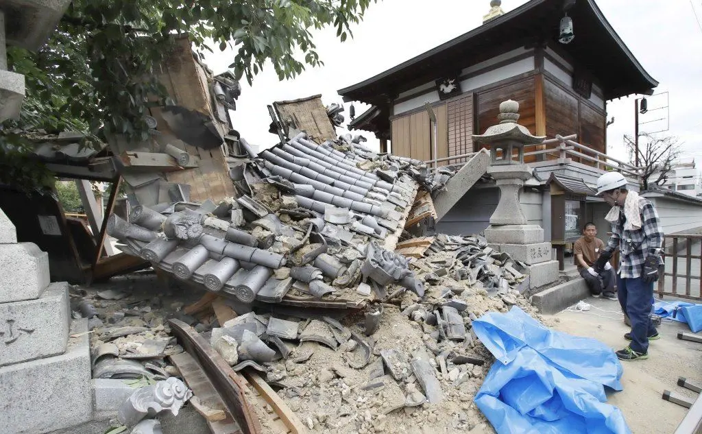 Una casa distrutta nella città di Ibaraki