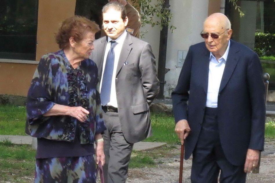 Giorgio Napolitano con la moglie Clio