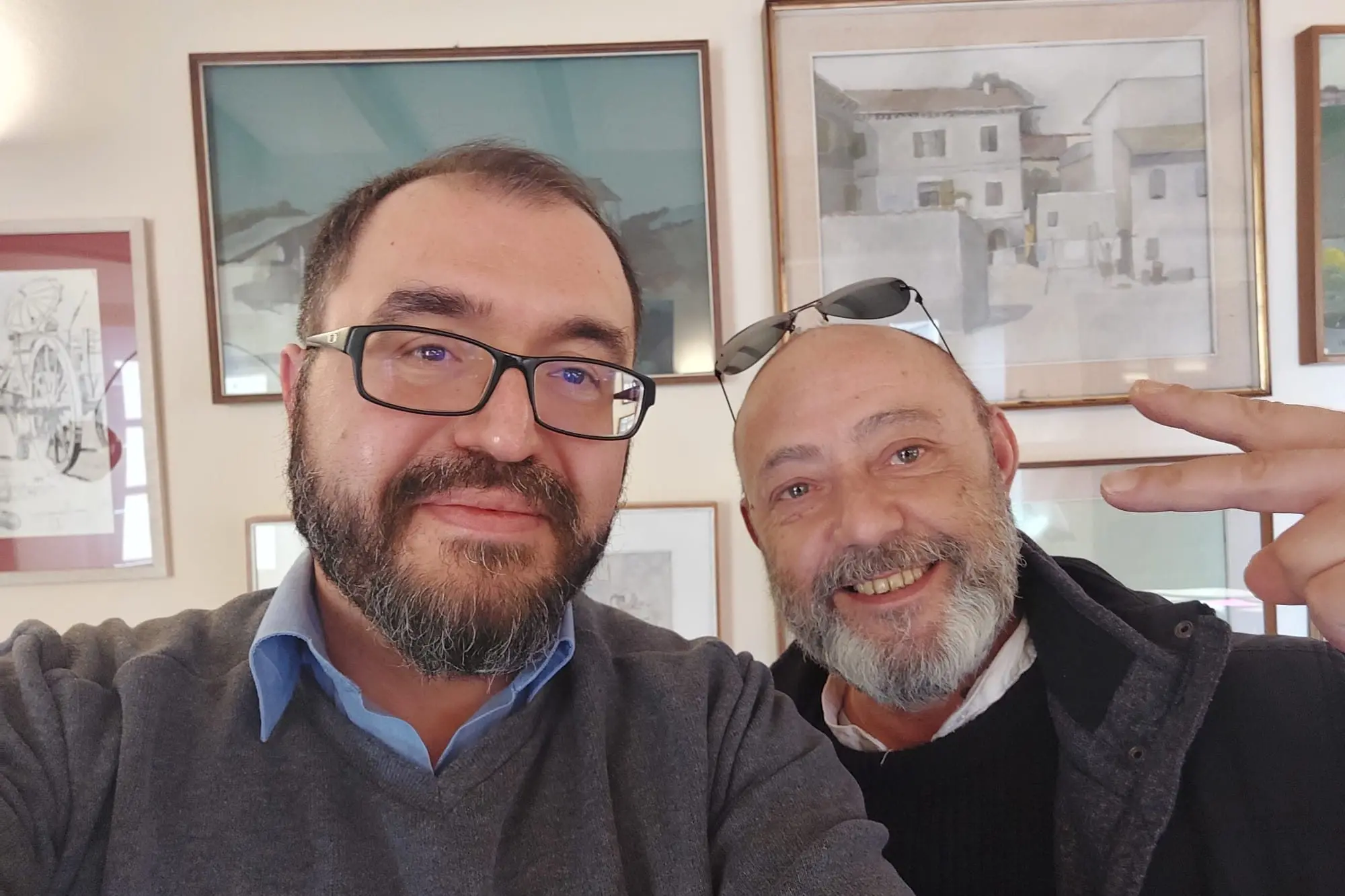 il sindaco di Rubiera Emanuele Cavallaro con Pasquale Brau (foto Ledda)