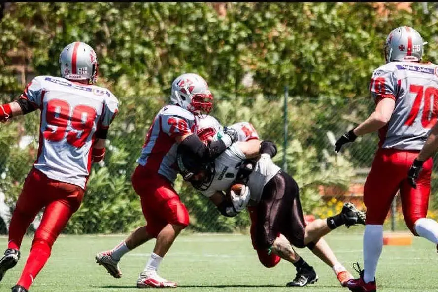 Un'azione difensiva dei Crusaders (foto Giulia Congia)