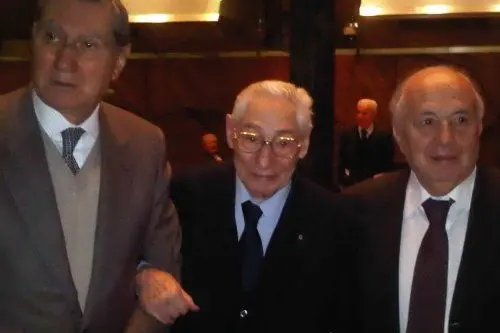Lino Lai (al centro) con Nicola Mancino e Gerardo Bianco