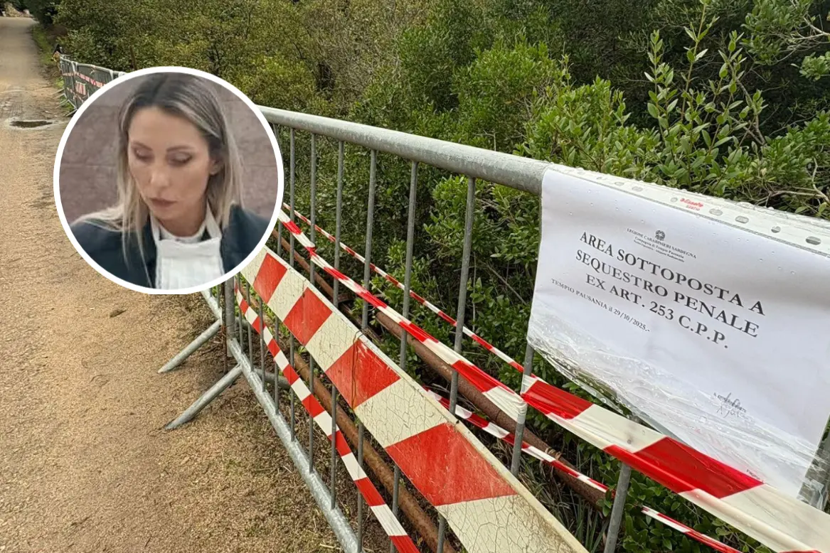 I sigilli del ponte e, nel tondo, la Pm Sara Martino