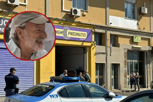 Il luogo del ritrovamento del corpo e, nel tondo, Mario Mulas