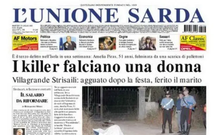La notizia su L'Unione Sarda