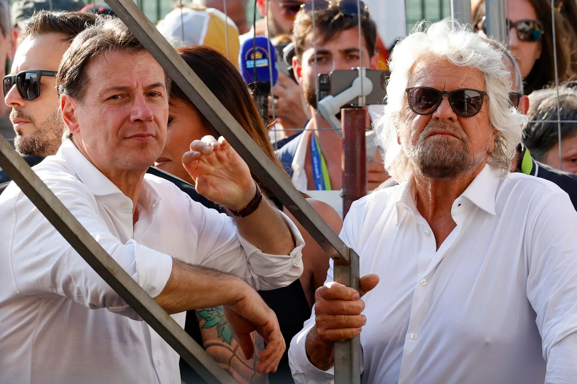 Beppe Grillo e Giuseppe Conte (Ansa)