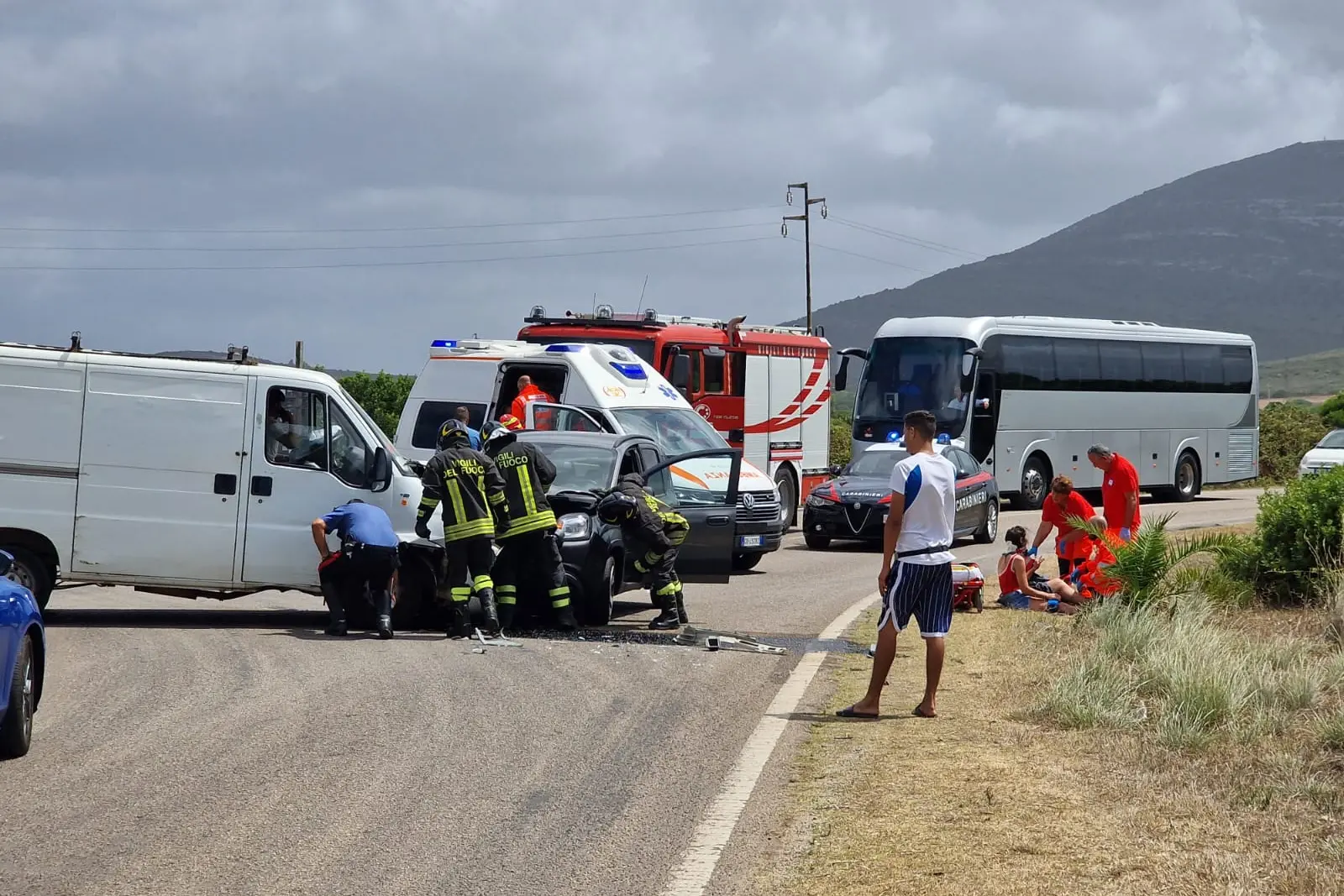 L'incidente sulla strada per Capo Caccia (L'Unione Sarda)