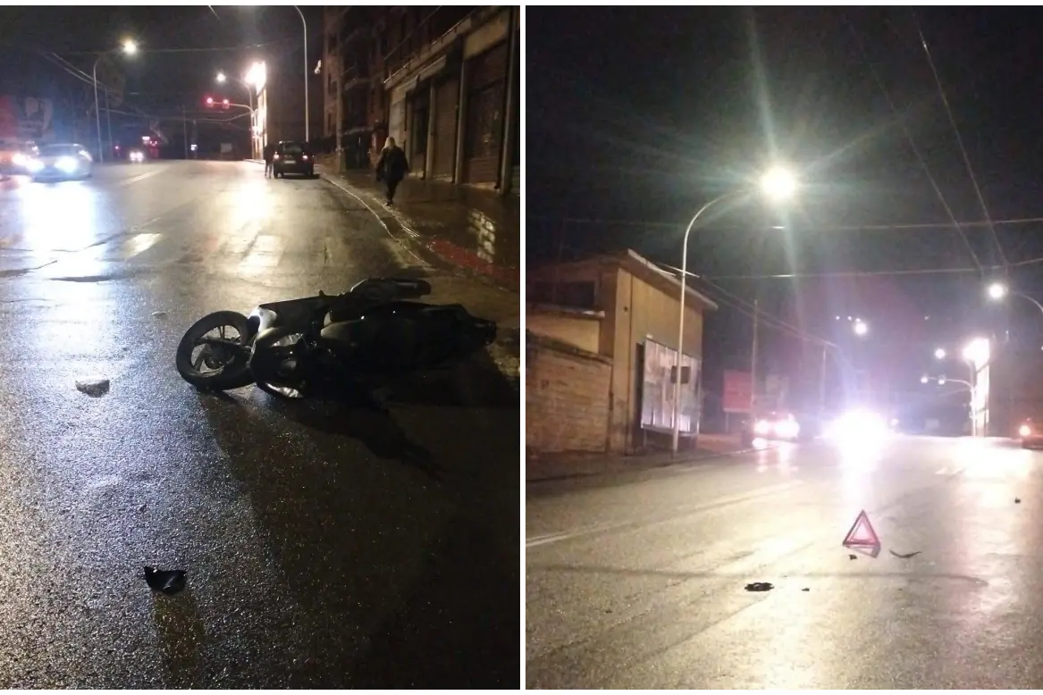 L'incidente davanti al campus "Sa Duchessa" (foto da Facebook)