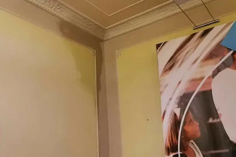 Le chiazze nel palazzo del Marchese (foto L'Unione Sarda - Pala)