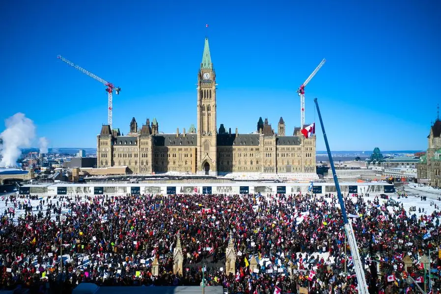 La protesta a Ottawa (Ansa - Pichette)