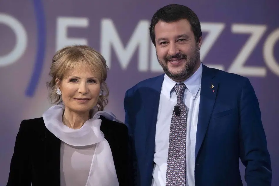Matteo Salvini e Lilli Gruber (Ansa)