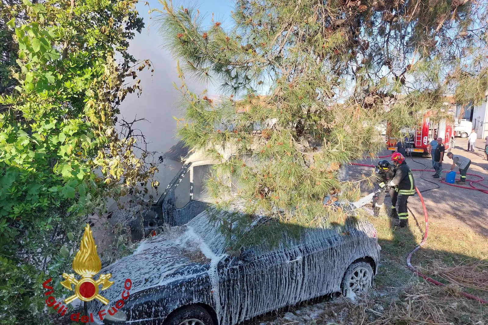 L'incendio ad Abbasanta