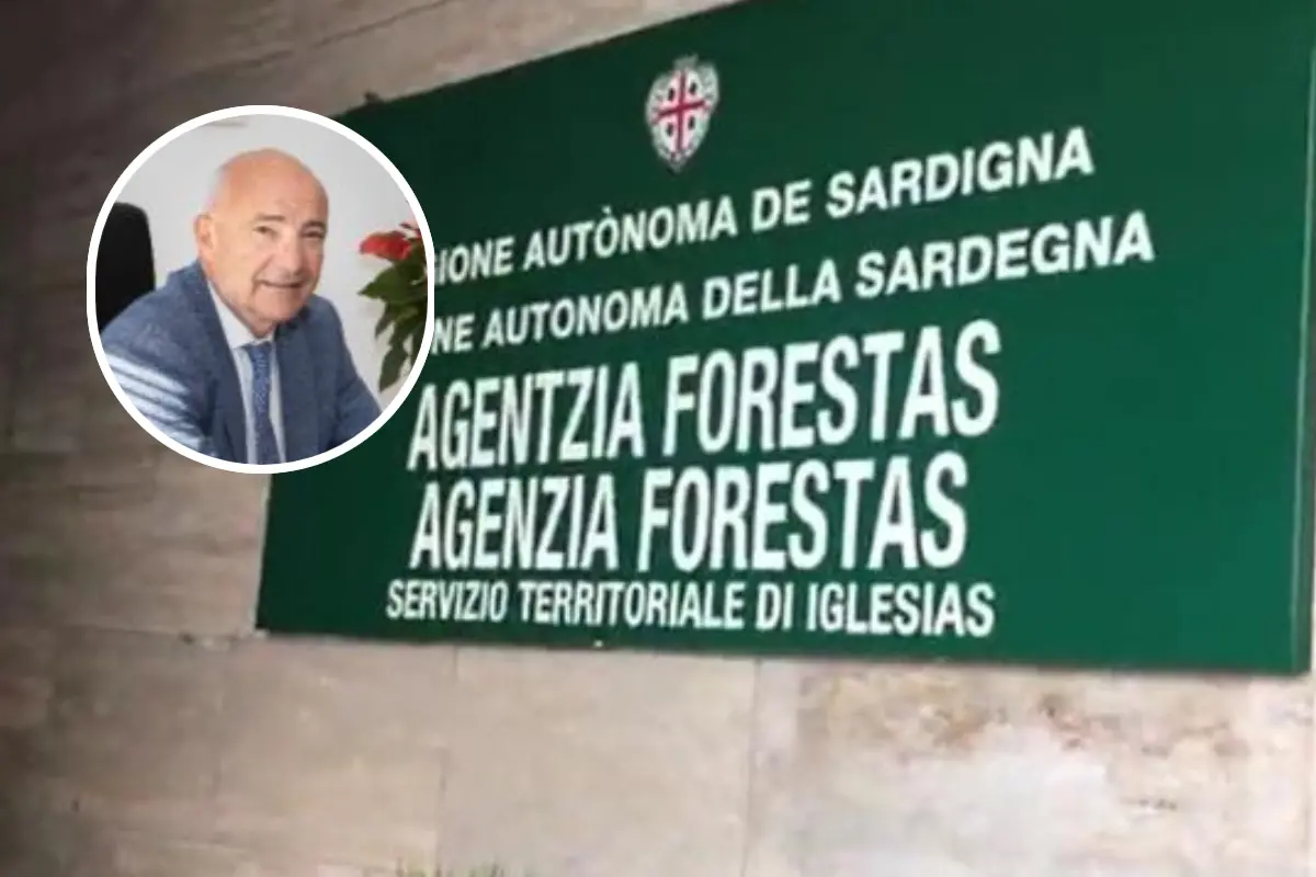 Una sede di Forestas e, nel tondo, Salvatore Piras