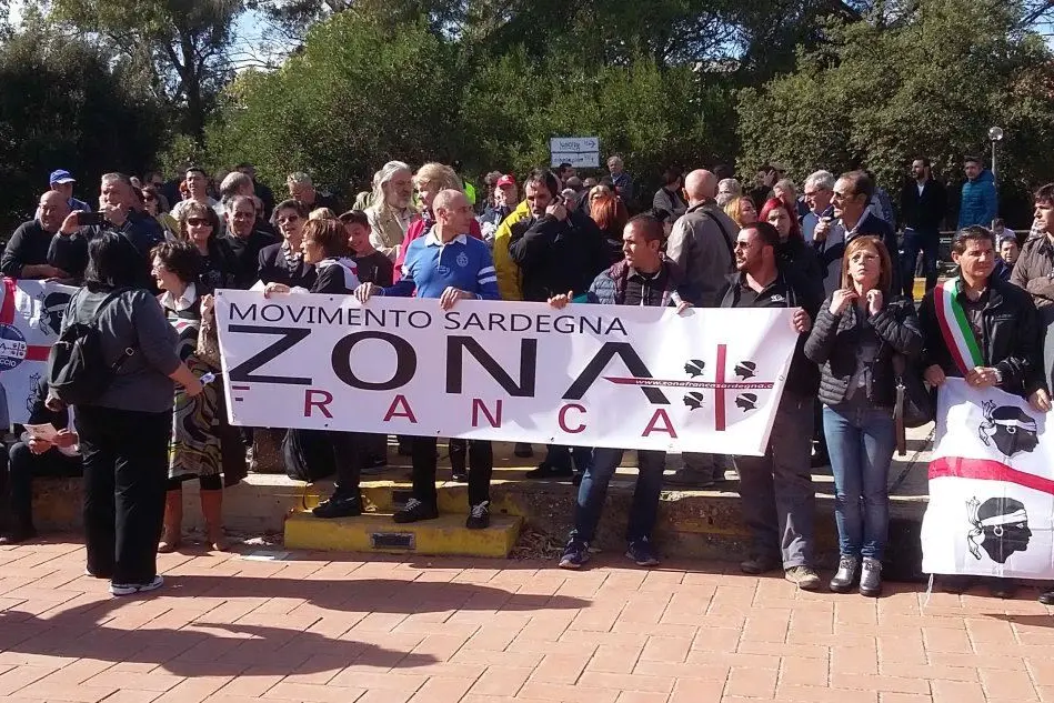 Manifestazione pro-zona franca a Domusnovas