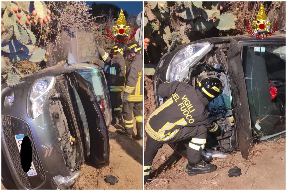 Incidente sulla 125 (foto Vigili del fuoco)