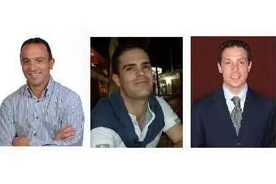 I tre candidati: Adriano Muscas, Luca Argiolas e Sandro Atzori