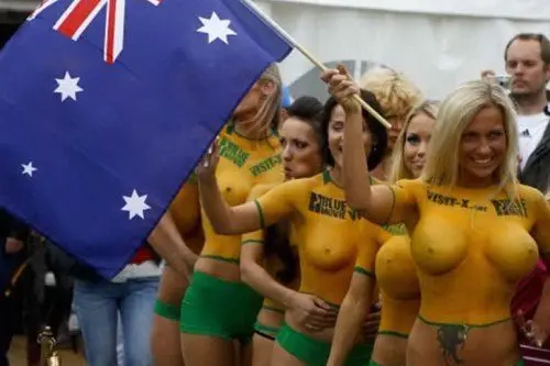 Germania-Australia, bodypainting mondiale