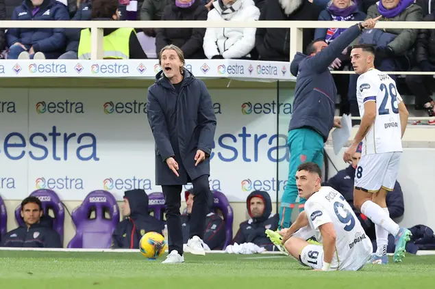 Davide Nicola nella partita di andata tra Cagliari e Fiorentina, giocata al Franchi l'8 dicembre (foto Ansa)