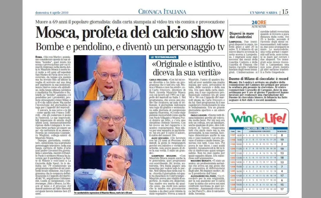 La notizia su L'Unione Sarda