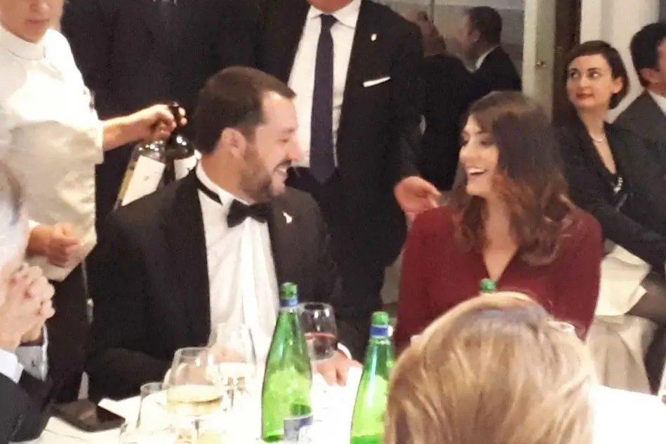 Matteo Salvini ed Elisa Isoardi (Ansa)