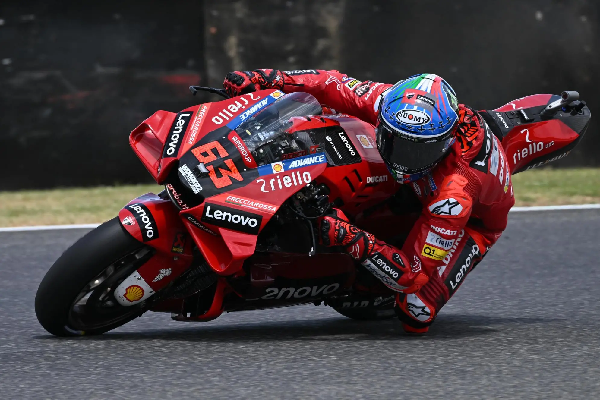 Italy's Francesco Bagnaia Ducati Lenovo Team is on his way to win the MotoGp Motorcycling Grand Prix of Italy at the Mugello circuit in Scarperia, central Italy, 29 May 2022. ANSA/CLAUDIO GIOVANNINI