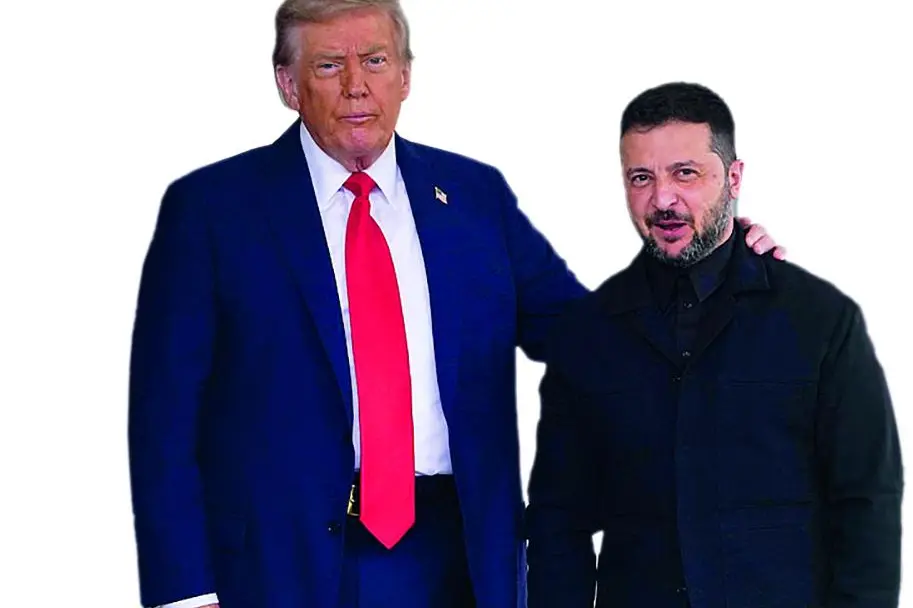 epaselect epa12308480 US President Donald Trump greets Ukraine's President Volodymyr Zelensky at the White House, Washington, DC, USA, 18 August 2025. President Trump is meeting with European leaders and President Zelensky to discuss the conflict between Ukraine and Russia. EPA/WILL OLIVER