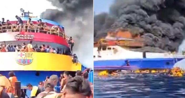 Indonesia, va a fuoco un traghetto: 3 morti e 500 in salvo