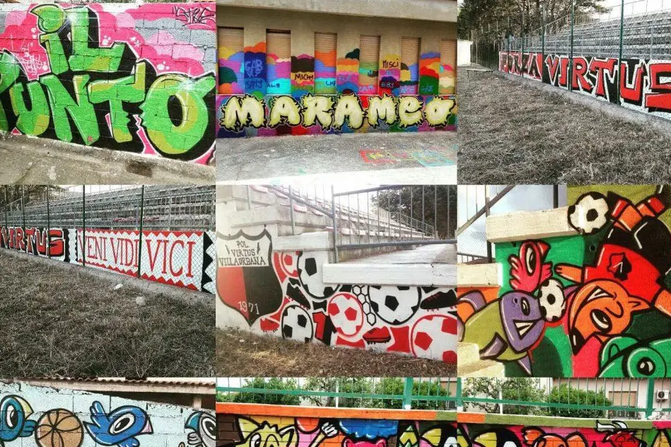 Graffiti realizzati a Villaurbana
