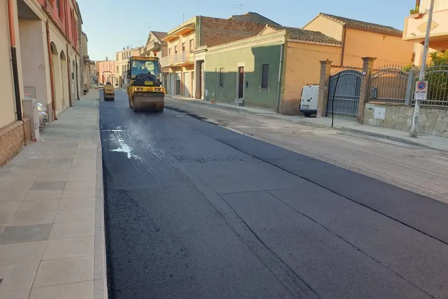 I lavori a Sestu (Foto Serreli)