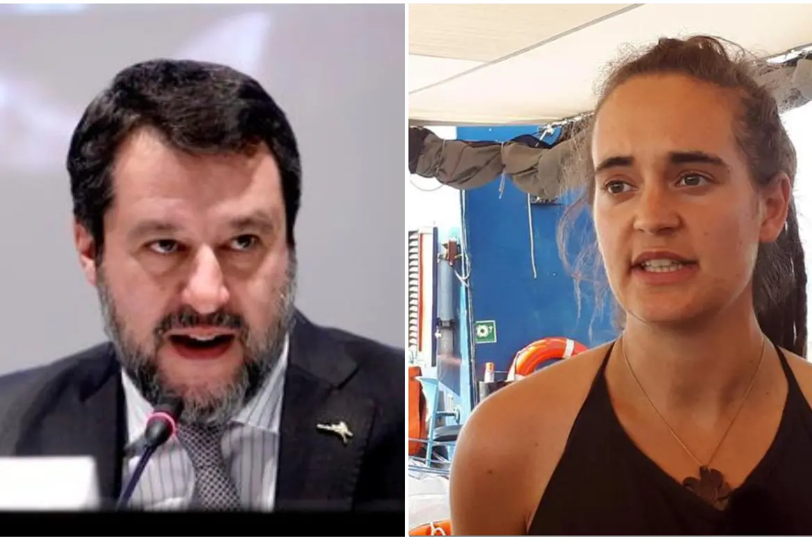 Matteo Salvini und Carola Rakete (Ansa)