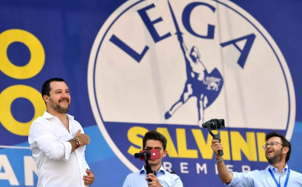 L'intervento di Salvini sul palco