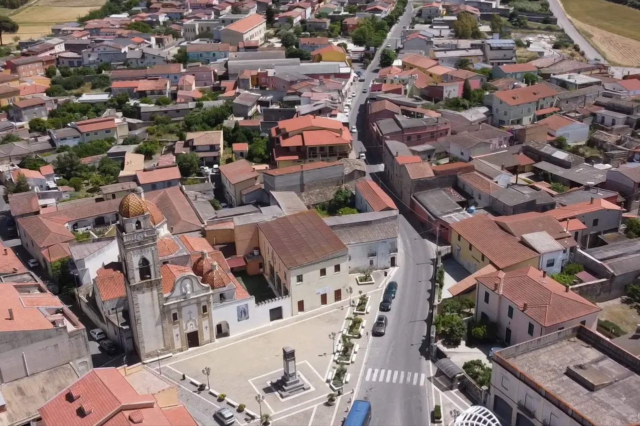 Una panoramica del centro storico di Senorbì