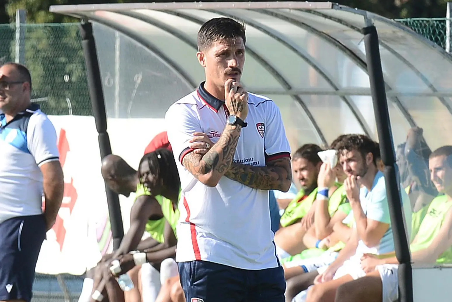 Fabio Pisacane nell'amichevole Buddusò-Cagliari (foto Antonio Satta)